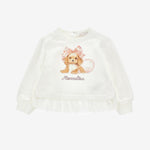 Monnalisa Puppy Print Sweat with Frill | Casa Childrenswear