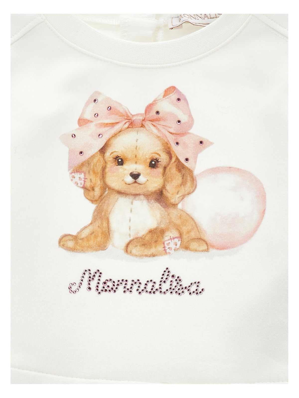Monnalisa Puppy Print Sweat with Frill | Casa Childrenswear