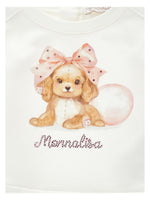 Monnalisa Puppy Print Sweat with Frill | Casa Childrenswear