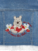 Monnalisa Girls Denim Jacket with Frill Trim and Winnie Embroidery | Casa Childrenswear