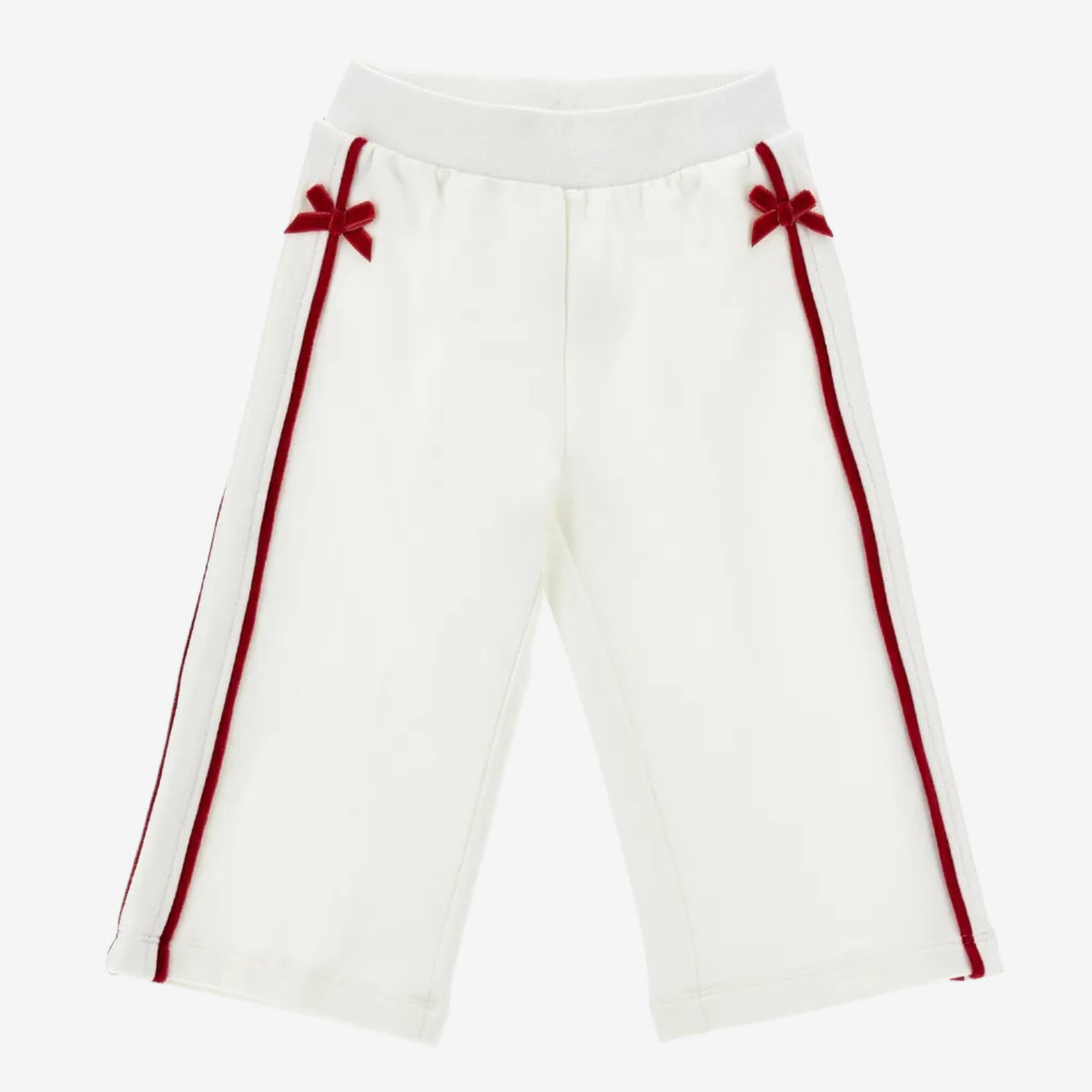 Monnalisa Girls White Bow Joggers | Casa Childrenswear