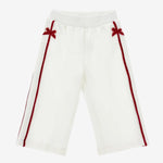 Monnalisa Girls White Bow Joggers | Casa Childrenswear