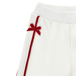 Monnalisa Girls White Bow Joggers | Casa Childrenswear