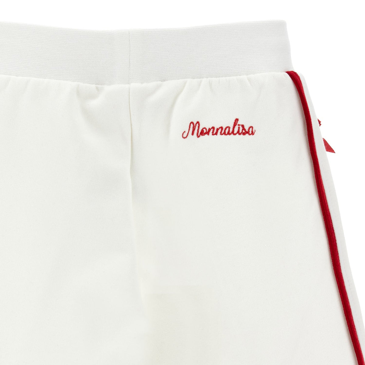 Monnalisa Girls White Bow Joggers | Casa Childrenswear