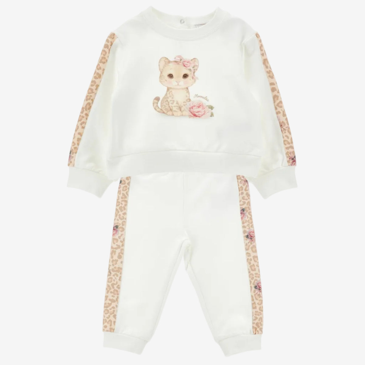 Monnalisa Girls Pink Kitten Tracksuit Set | Casa Childrenswear