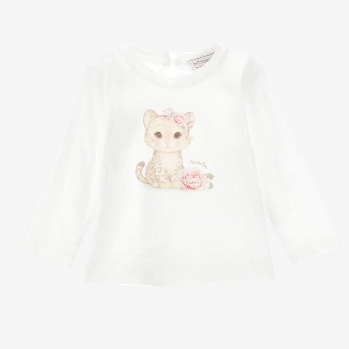 Monnalisa Girls White Kitten Top | Casa Childrenswear