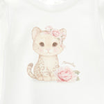 Monnalisa Girls White Kitten Top | Casa Childrenswear