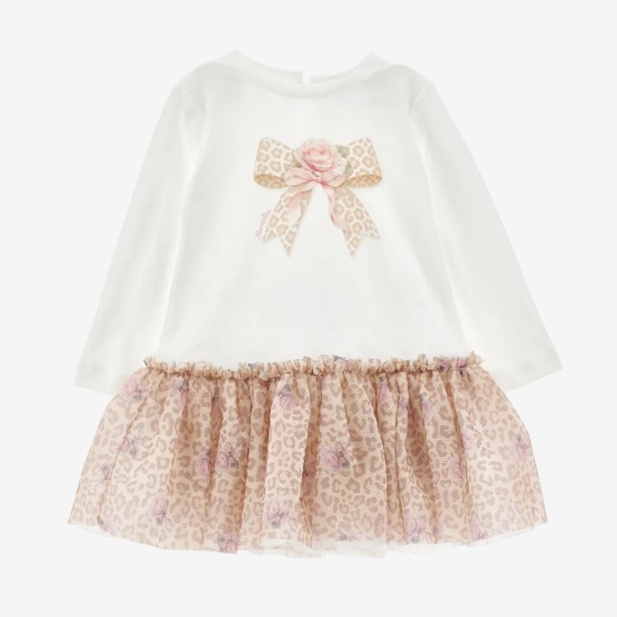 Monnalisa Girls Leopard Print Bow Dress | Casa Childrenswear