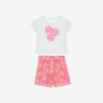 Patachou Girls Knit Flower Short Set | Casa Childrenswear