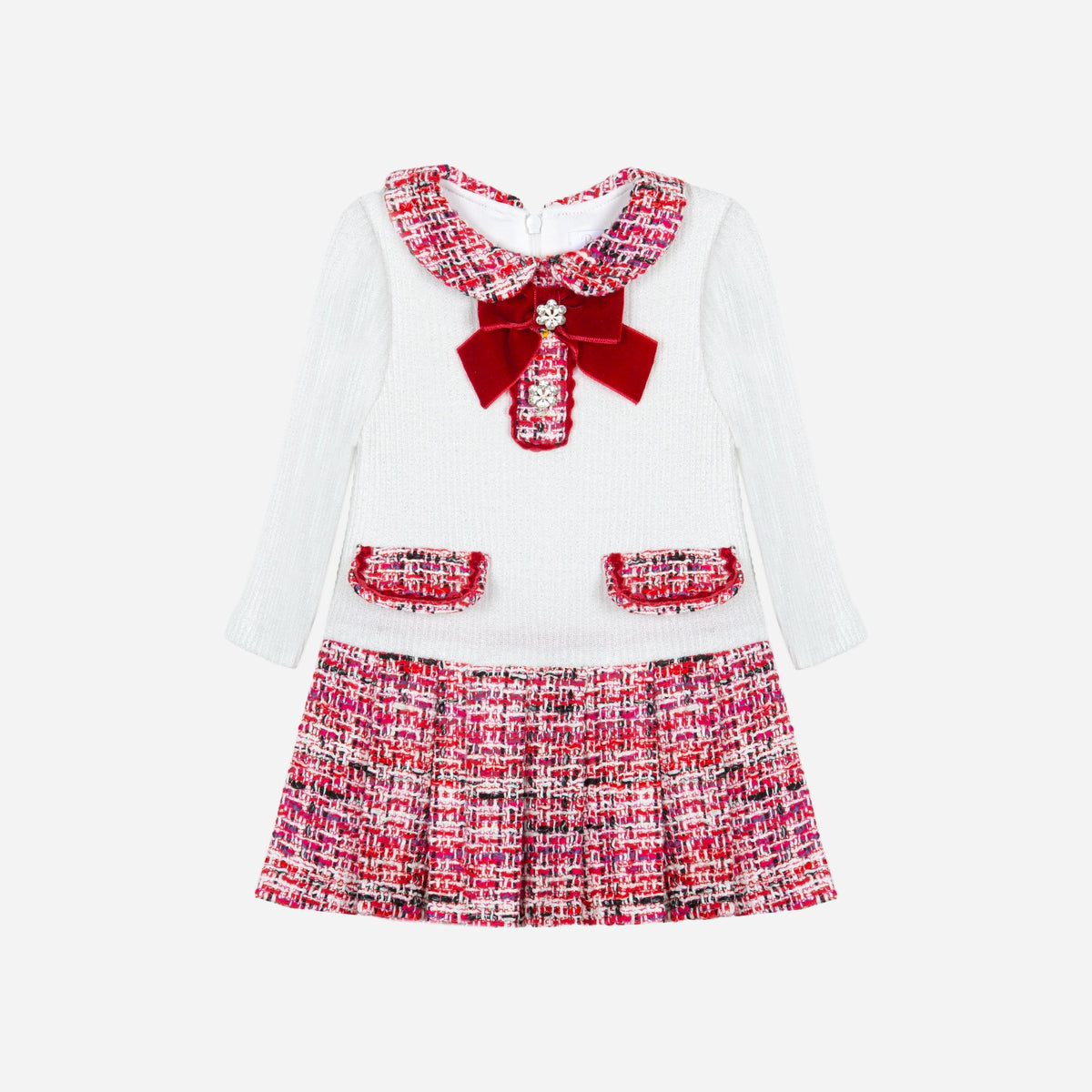 White & Pink Woven Dress