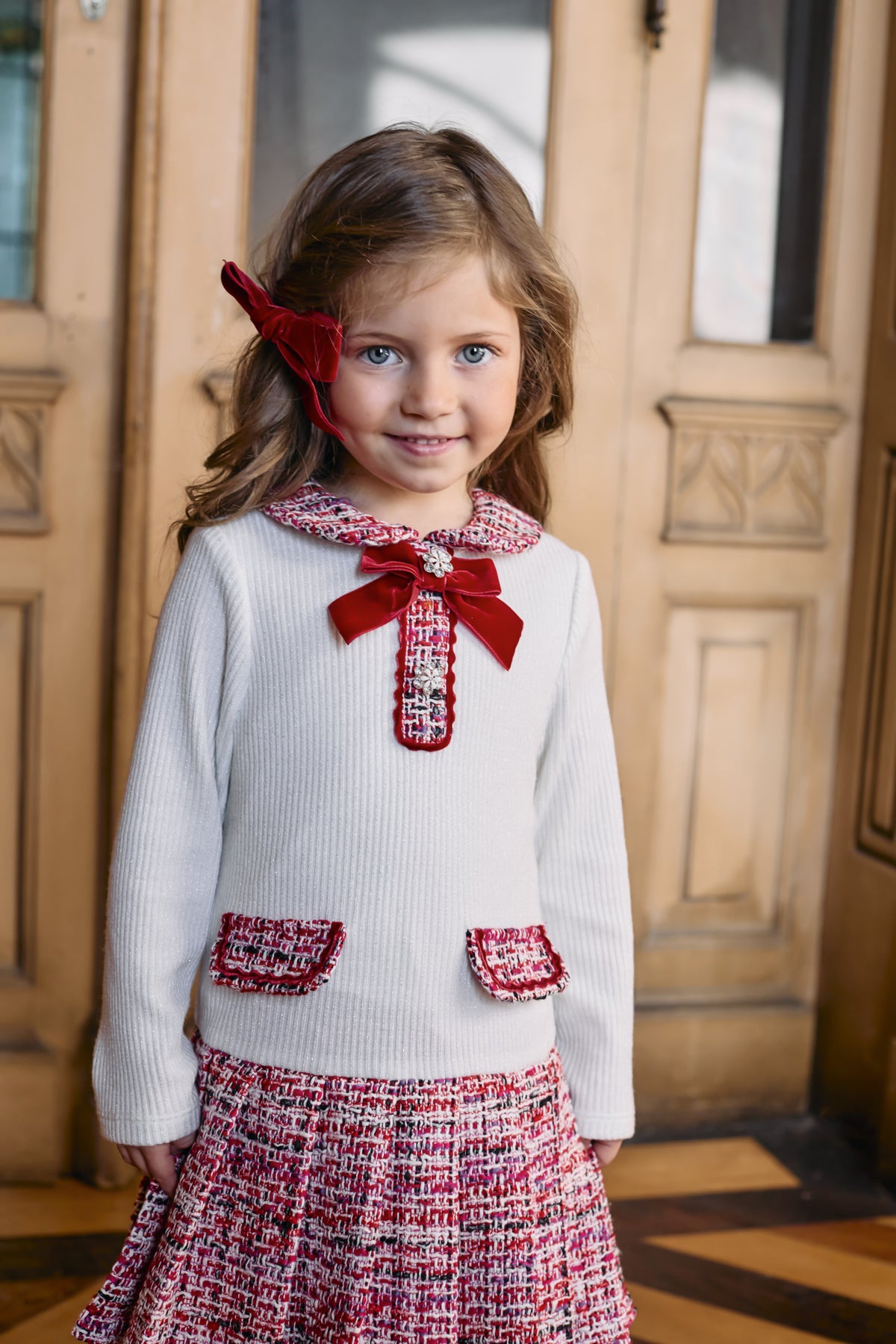 White & Pink Woven Dress
