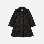 Patachou Black Woven Coat | Casa Childrenswear