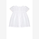Patachou Baby Girls White Woven Dress with Pleated Chest | Casa Childrenswear