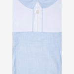Patachou Baby Boys White Cotton & Blue Linen Shortie | Casa Childrenswear