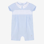 Patachou Baby Boy Blue Romper with Smock Detail | Casa Childrenswear