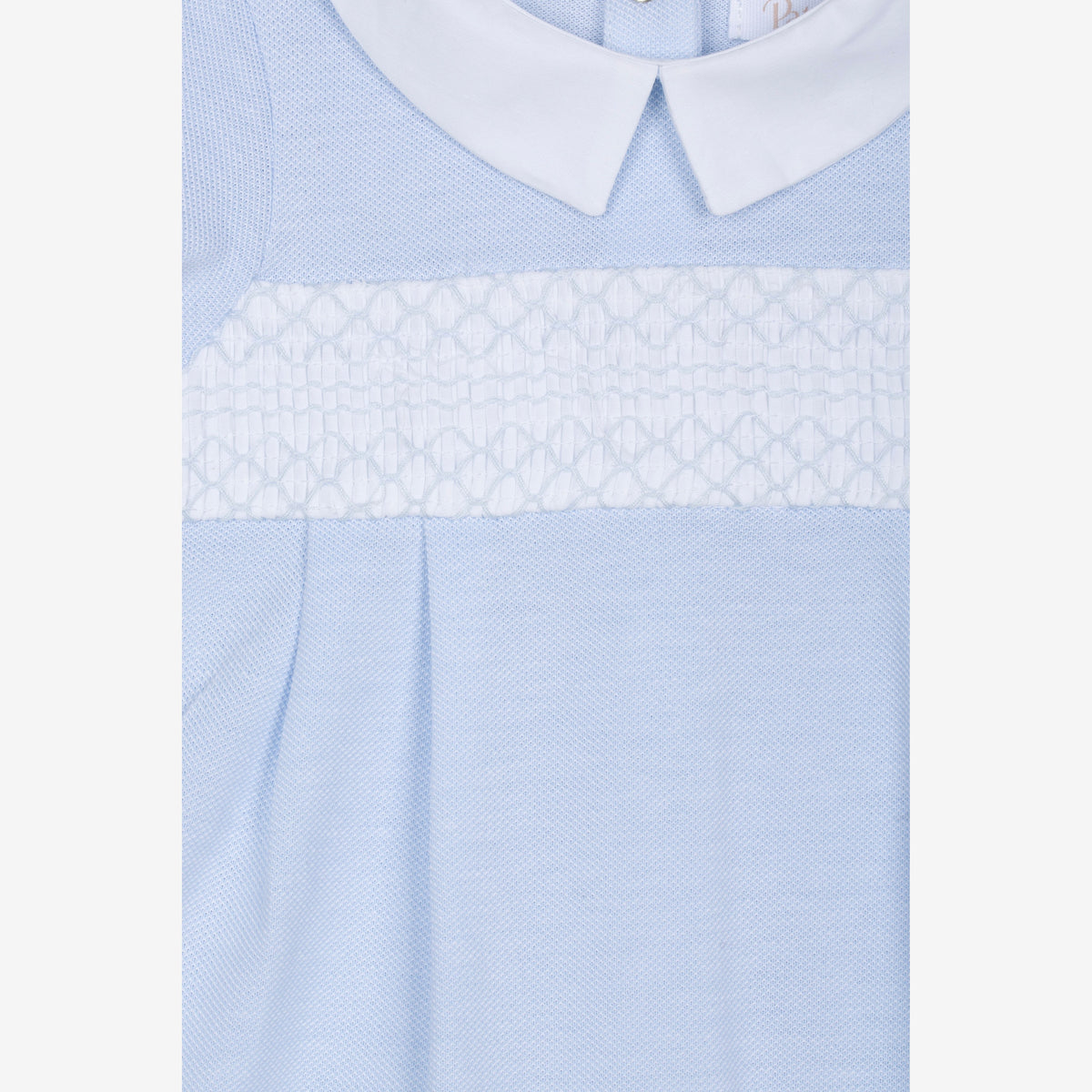 Patachou Baby Boy Blue Romper with Smock Detail | Casa Childrenswear