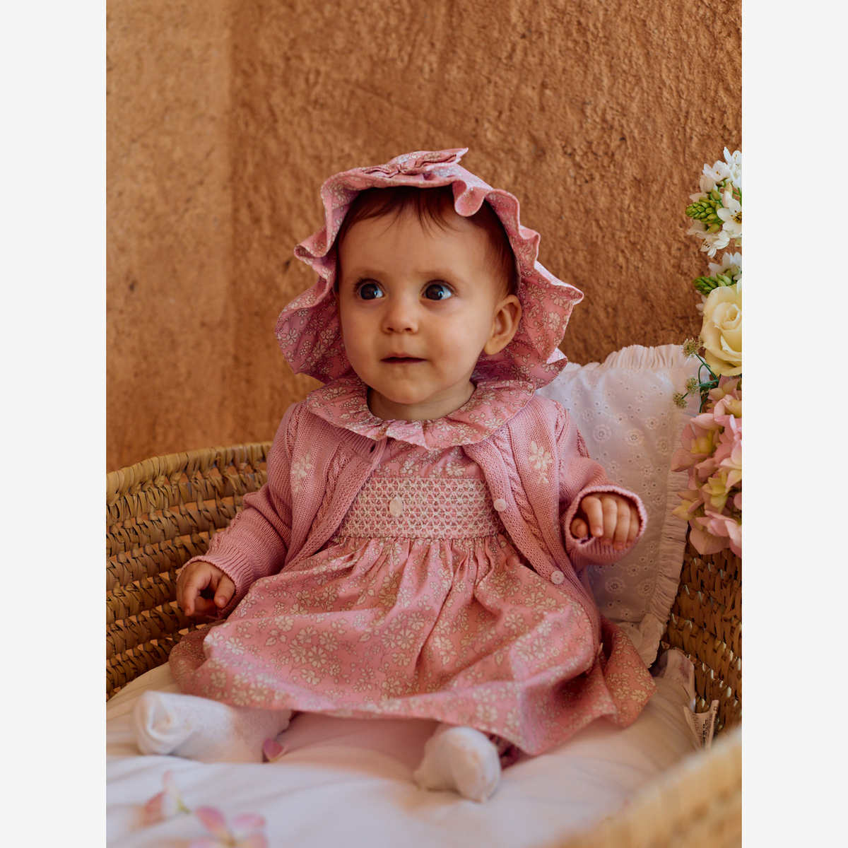Patachou Baby Girls Pink Dress with Embroidered Chest | Casa Childrenswear