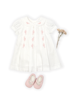 Patachou Baby Girls White Woven Dress with Leaf Print | Casa Childrenswear