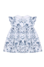 Patachou Baby Girls White & Navy Print Smocked Dress | Casa Childrenswear