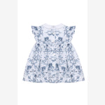 Patachou Baby Girls White & Navy Print Smocked Dress | Casa Childrenswear