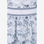 Patachou Baby Girls White & Navy Print Smocked Dress | Casa Childrenswear
