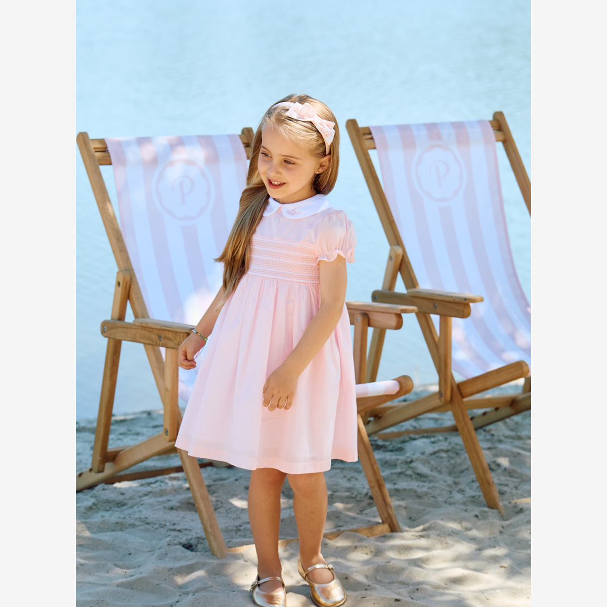 Patachou Baby Girls Pink Dress with White Collar | Casa Childrenswear