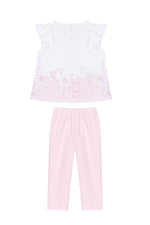 Patachou Girls Pink Flower Leggings Set | Casa Childrenswear