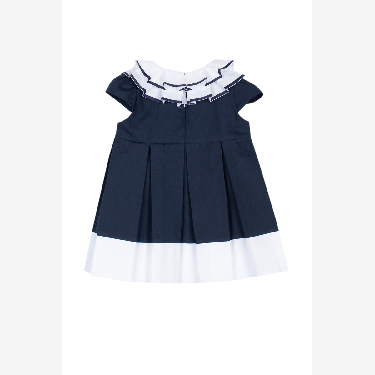 Patachou Girls Navy Dress with White Contrast | Casa Childrenswear