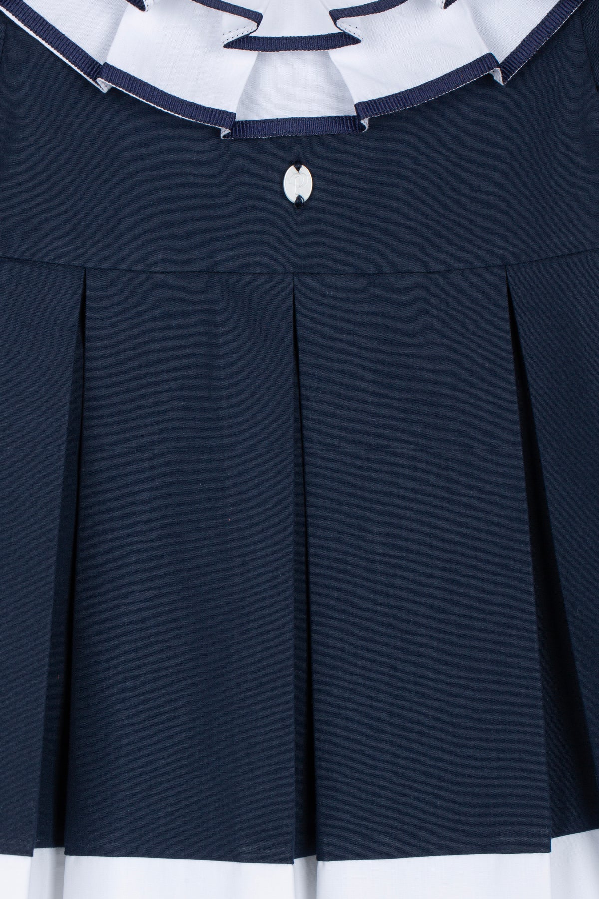 Patachou Girls Navy Dress with White Contrast | Casa Childrenswear
