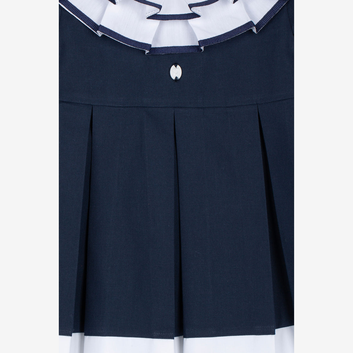 Patachou Girls Navy Dress with White Contrast | Casa Childrenswear