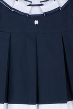 Patachou Girls Navy Dress with White Contrast | Casa Childrenswear