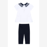 Patachou Girls Navy & White Leggings Set | Casa Childrenswear