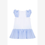 Patachou Girls White & Blue Jersey Dress | Casa Childrenswear