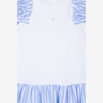Patachou Girls White & Blue Jersey Dress | Casa Childrenswear