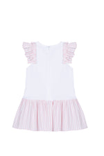 Patachou Girls White & Pink Jersey Dress | Casa Childrenswear