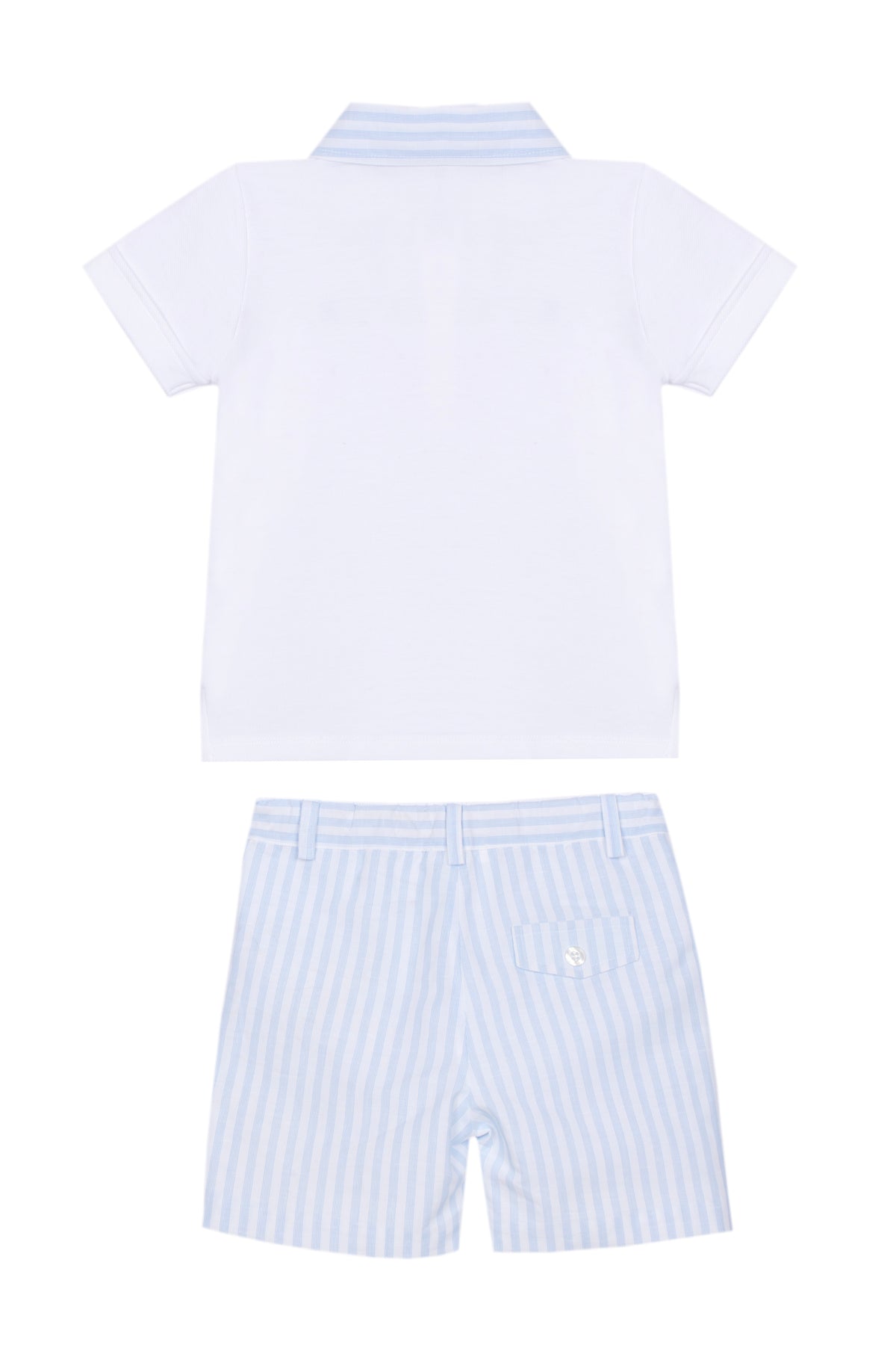 Patachou Baby Boys White Polo Short Set | Casa Childrenswear