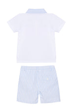 Patachou Baby Boys White Polo Short Set | Casa Childrenswear
