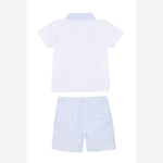 Patachou Baby Boys White Polo Short Set | Casa Childrenswear