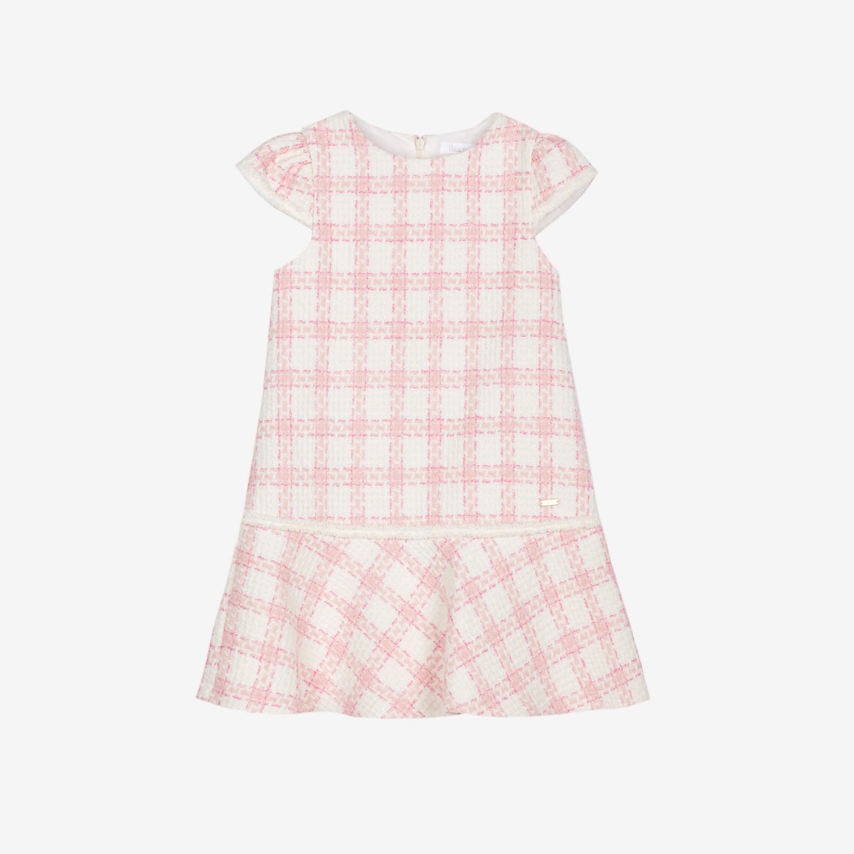 Patachou Girls Pink Tweed Check Dress | Casa Childrenswear