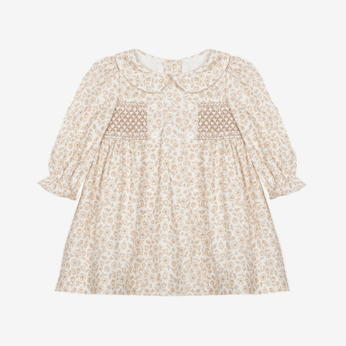 Patachou Baby Girls Beige Floral Print Dress | Casa Childrenswear