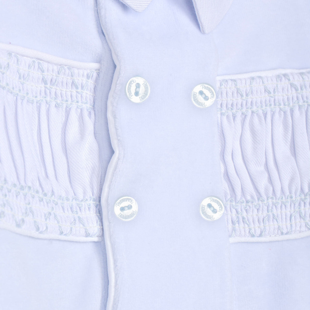 Patachou Baby Boys Light Blue Babygrow with Smocked Detail | Casa Childrenswear