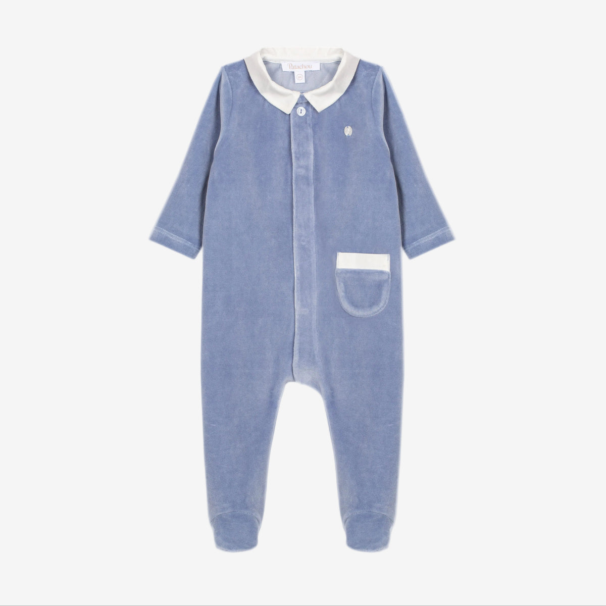Patachou Baby Boys Blue Babygrow with Pocket | Casa Childrenswear