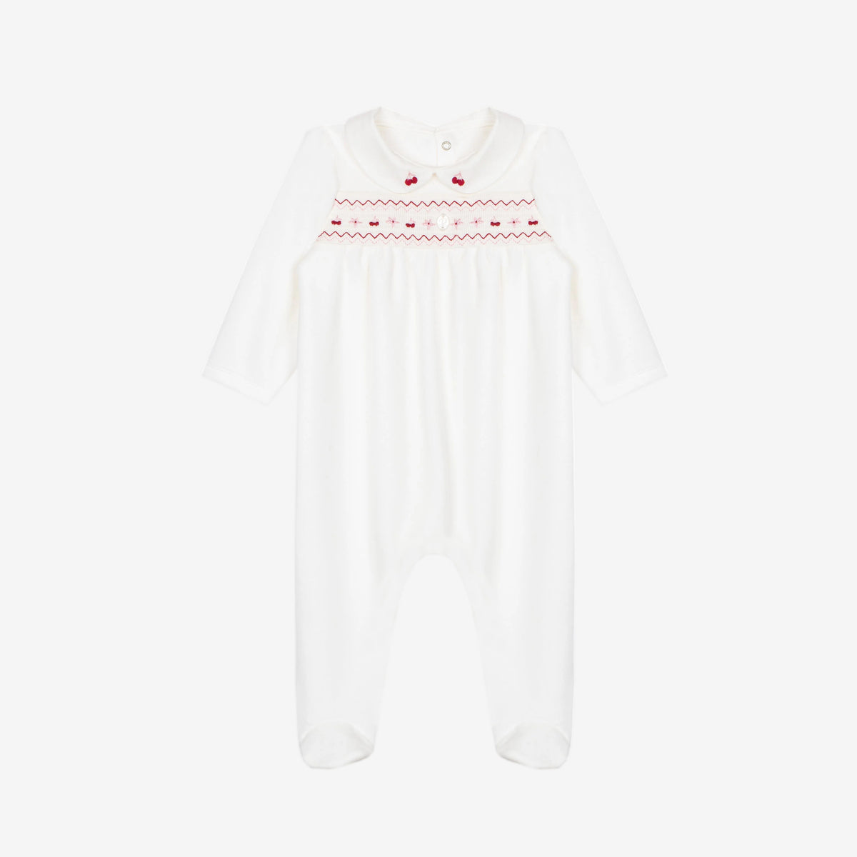 Patachou Ecru Babygrow with Cherry Embroidery | Casa Childrenswear