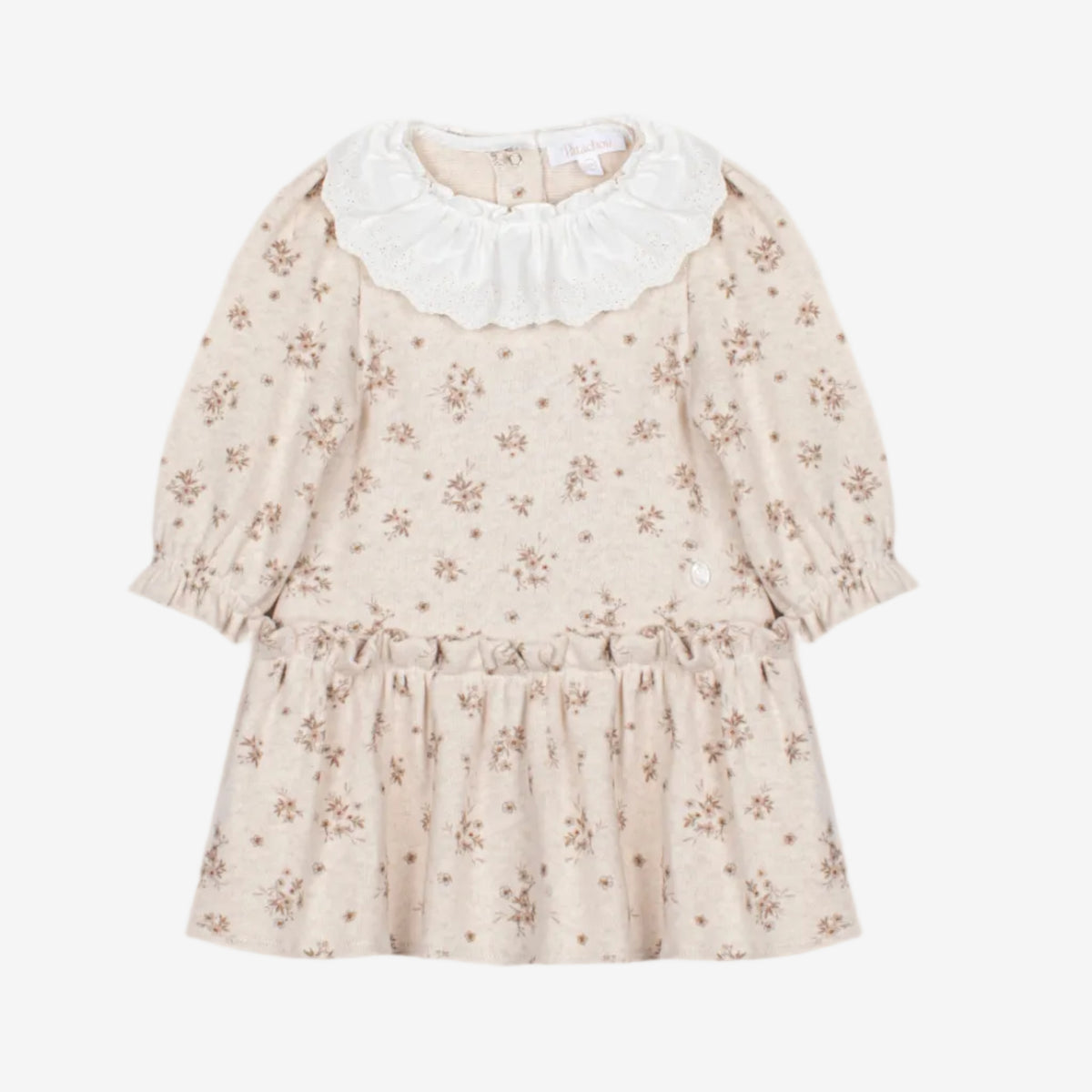 Patachou Infant Girls Beige Dress with Floral Print | Casa Childrenswear
