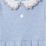 Patachou Infant Girls Blue Dress with Embroidered Collar | Casa Childrenswear