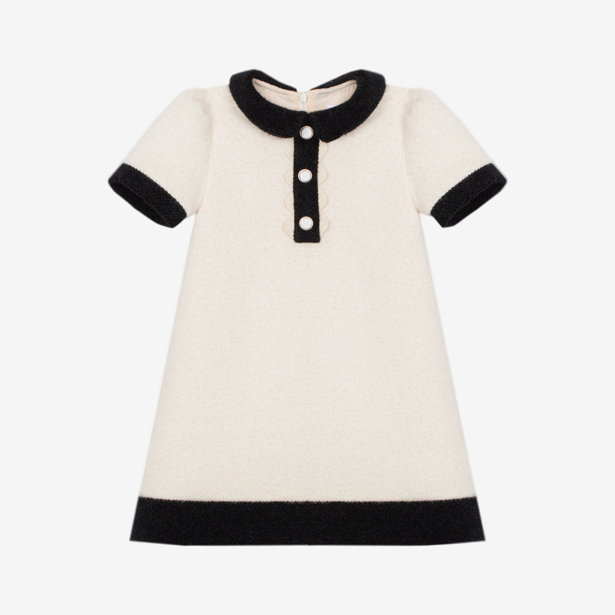 Patachou Girls Ivory Dress with Black Detail | Casa Childrenswear