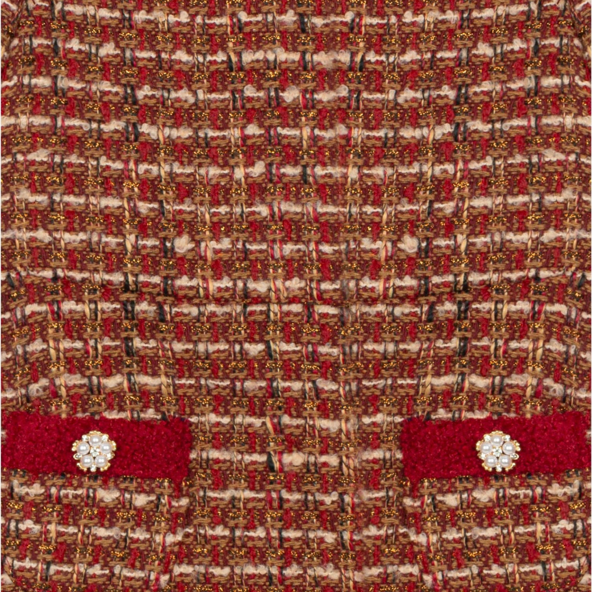 Patachou Girls Burgundy Tweed Dress with Details | Casa Childrenswear