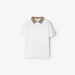 Burberry Boys White Check Polo Shirt | Casa Childrenswear