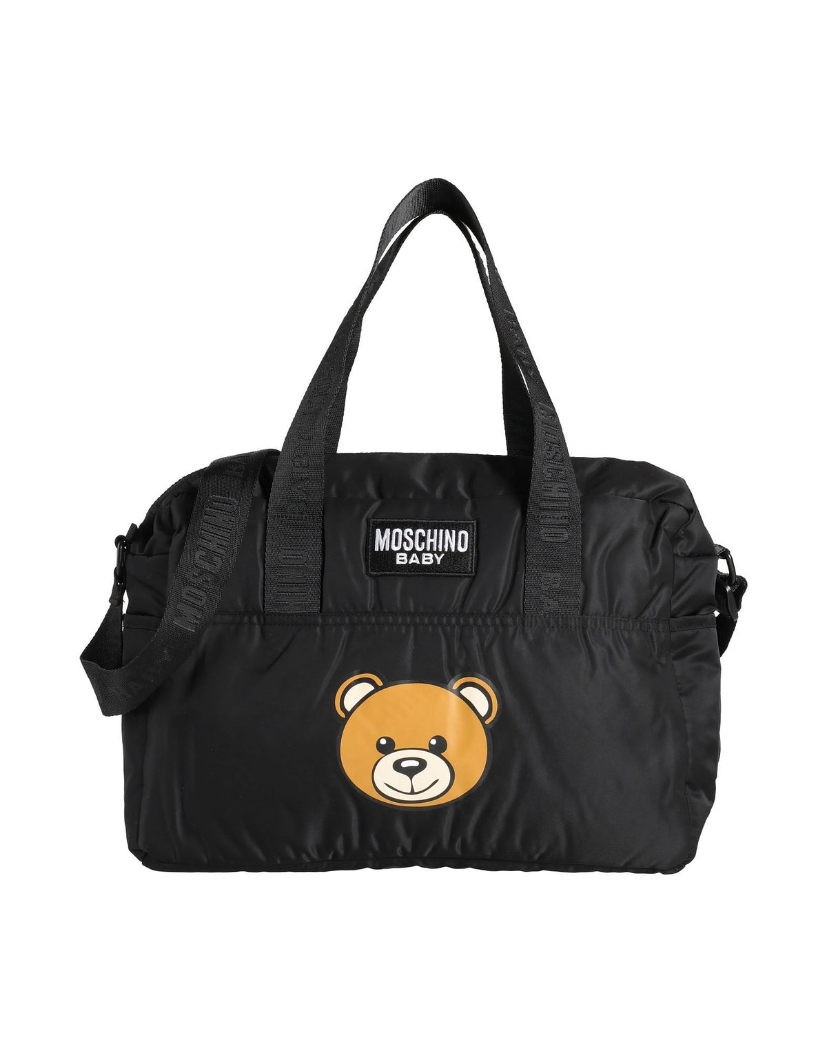Moschino Baby Black Teddy Logo Changing Bag | Casa Childrenswear