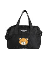 Moschino Baby Black Teddy Logo Changing Bag | Casa Childrenswear